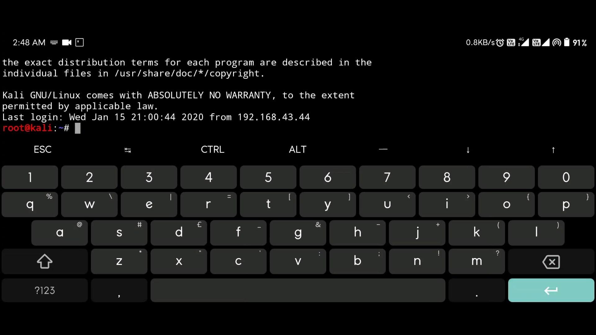 Connected via SSH
