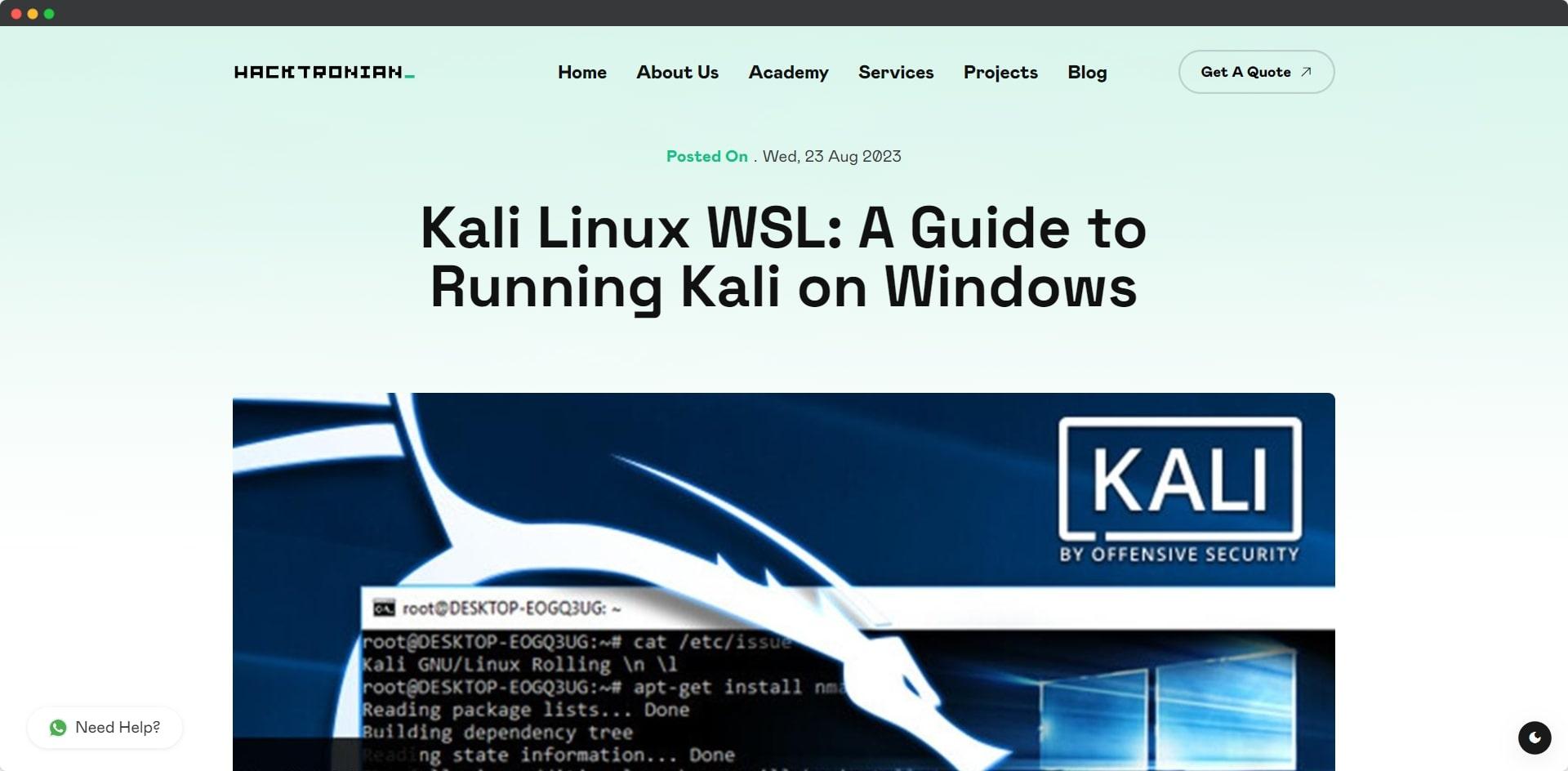 A Beginner's Guide to Kali Linux WSL